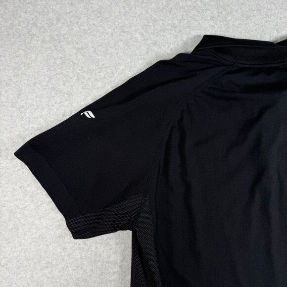 Fabletics Polo Shirt Mens Black Performance Wicking Stretch Short Sleeve Size M - Picture 5 of 8